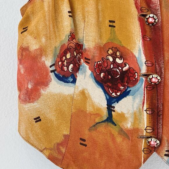 Vintage Dorothy Schoelen Platinum Vest Sz 6 Abstract Artsy Print 90s Made USA - Picture 2 of 13